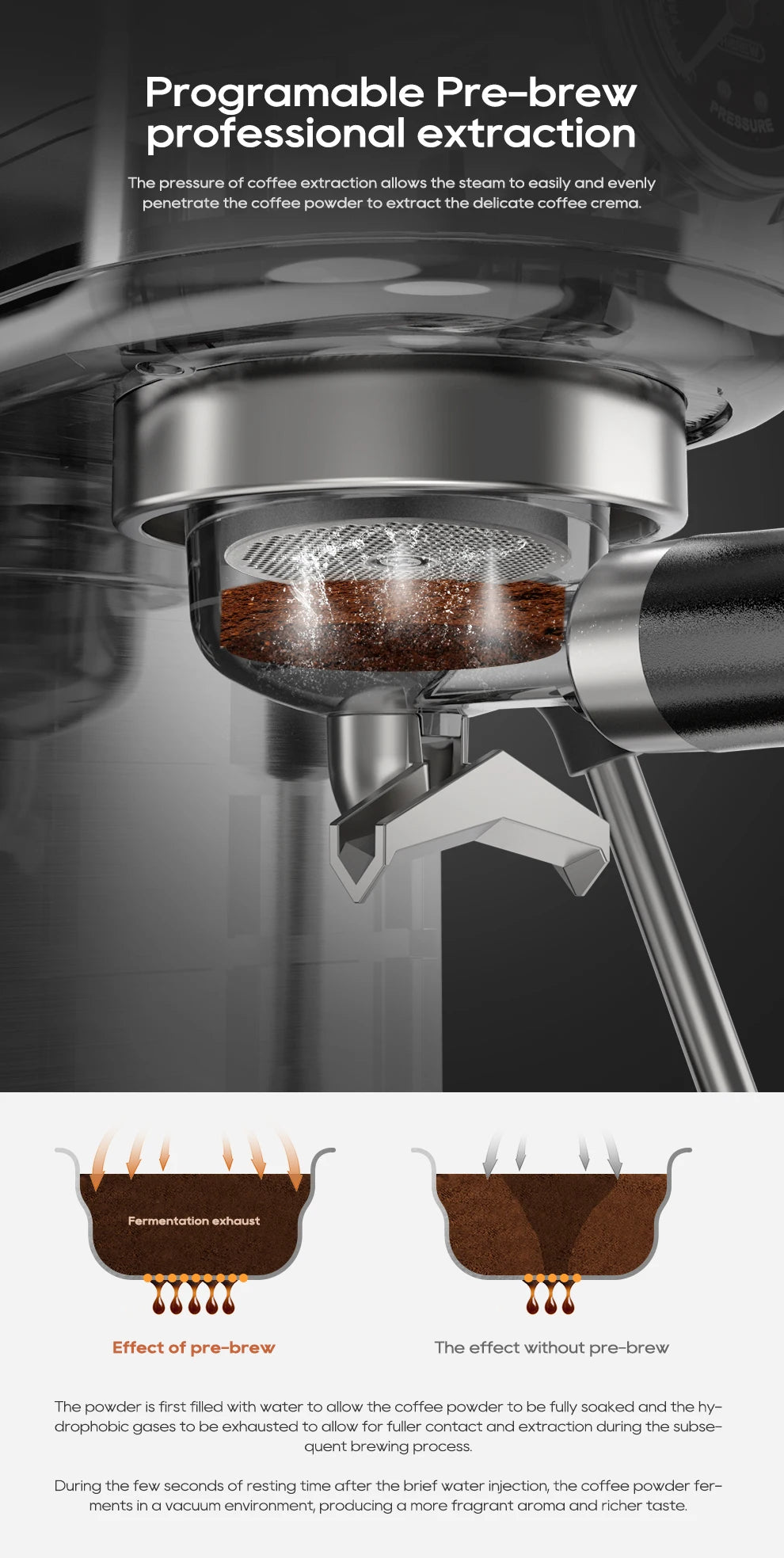 HiBREW 20Bar Semi Auto Espresso Machine Slim Maker