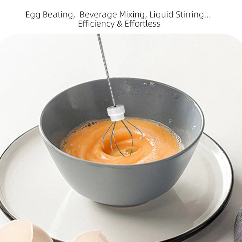 Electric Milk Frother Egg Beater USB 3 Speed Foam Maker