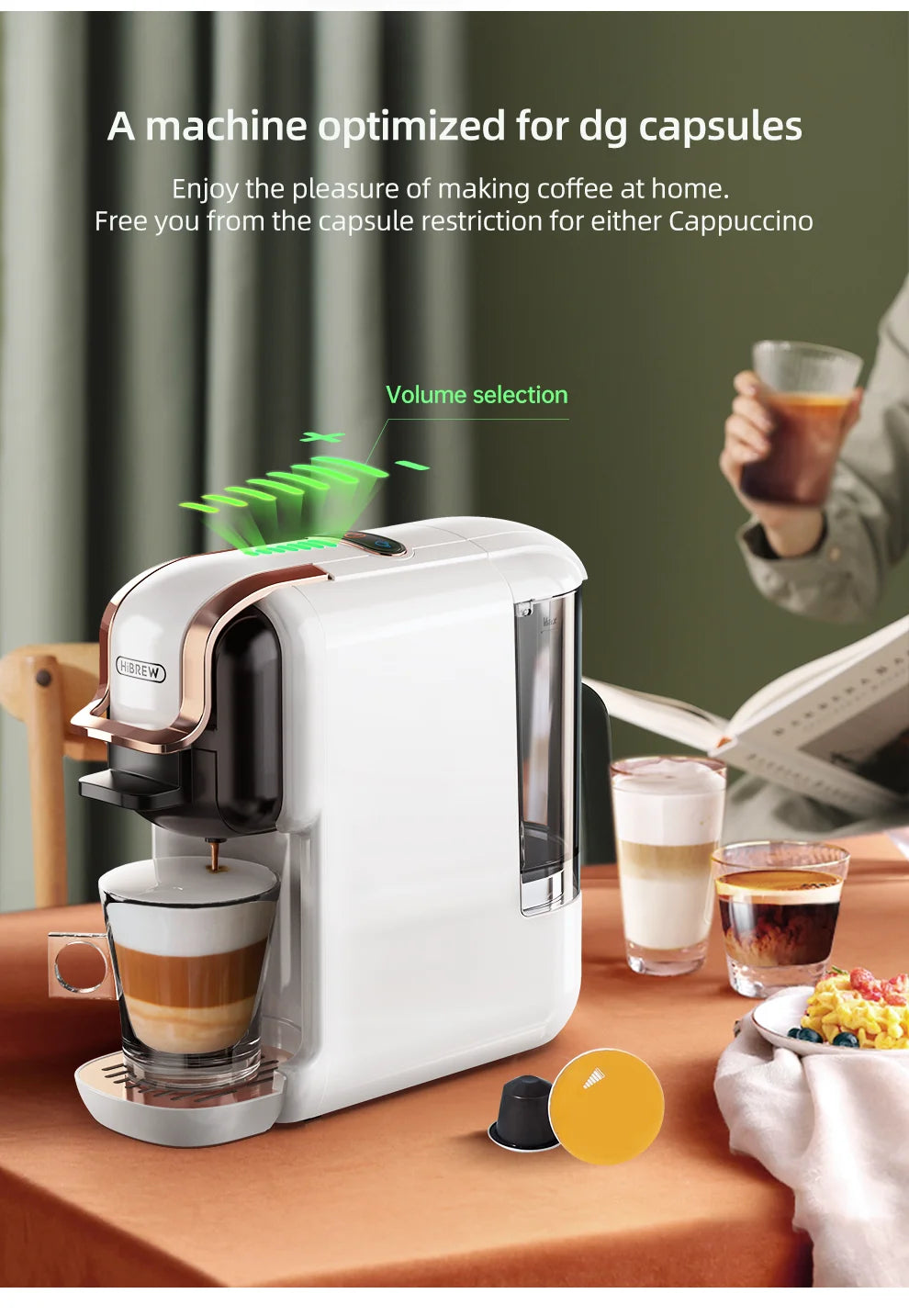 HiBREW 5in1 Capsule Coffee Machine 20Bar Hot Cold