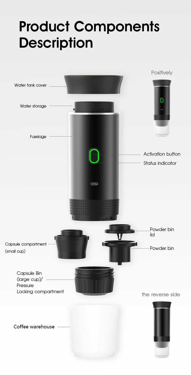 Portable Wireless Espresso Machine Travel Coffee Maker