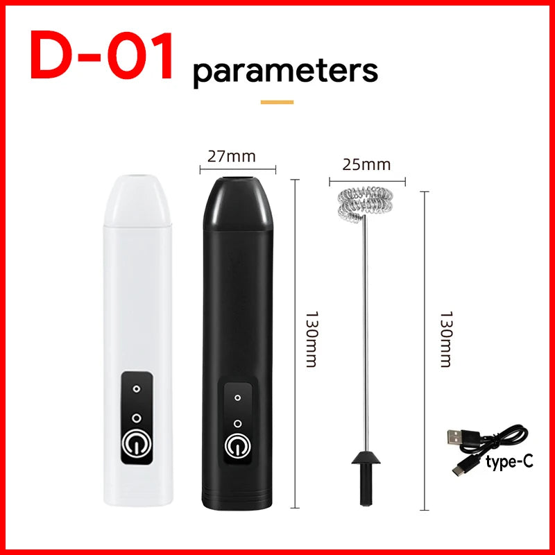 Electric Milk Frother Egg Beater USB 3 Speed Foam Maker