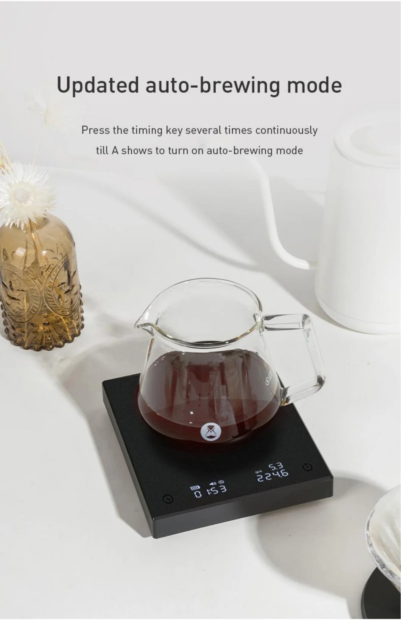TIMEMORE Black Mirror Coffee Scale Timer Digital