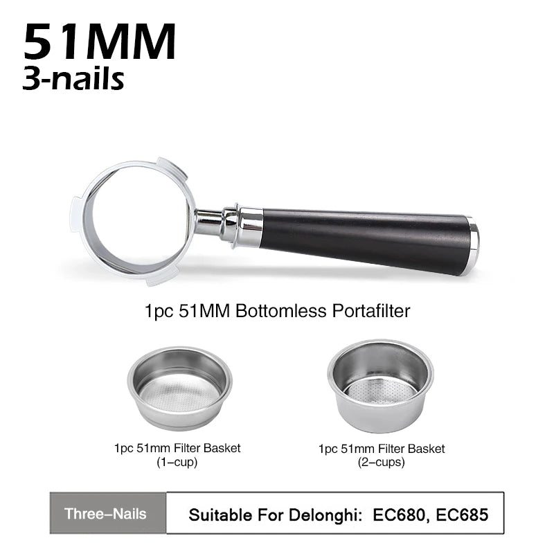 Bottomless Portafilter 51mm For Delonghi Espresso