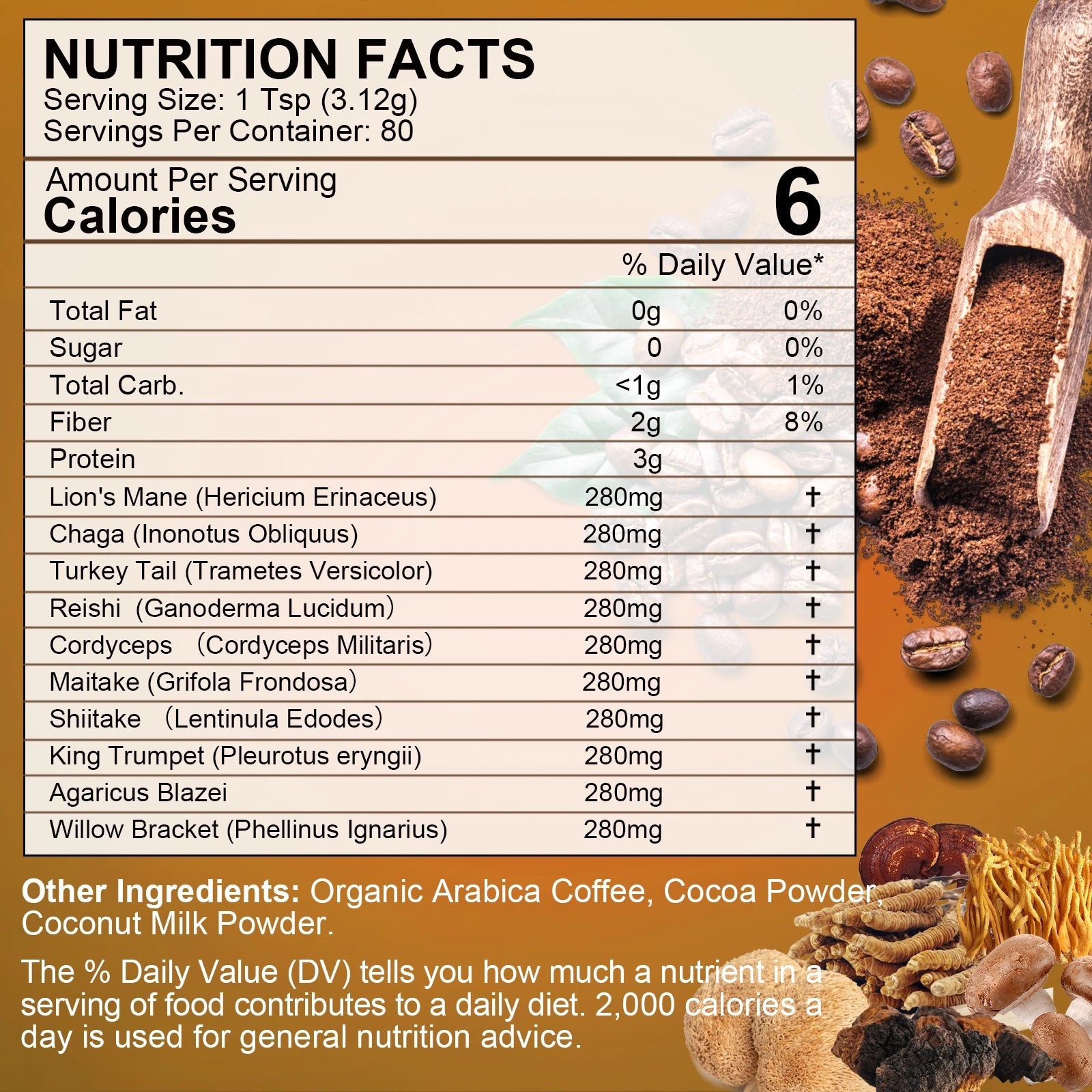 Beworths Mushroom Coffee Energy Focus Blend Drink