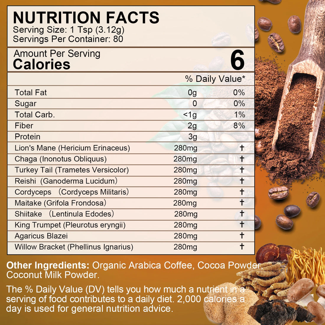 Beworths Mushroom Coffee Energy Focus Blend Drink