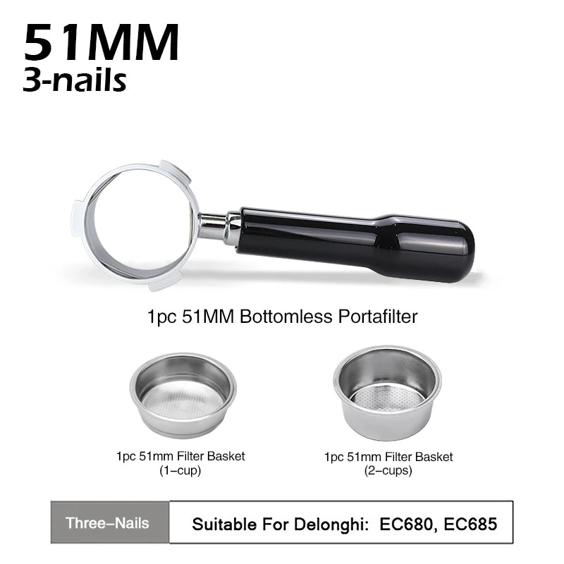 Bottomless Portafilter 51mm For Delonghi Espresso