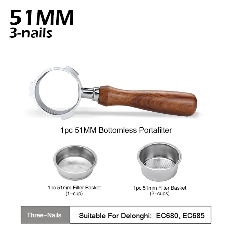Bottomless Portafilter 51mm For Delonghi Espresso