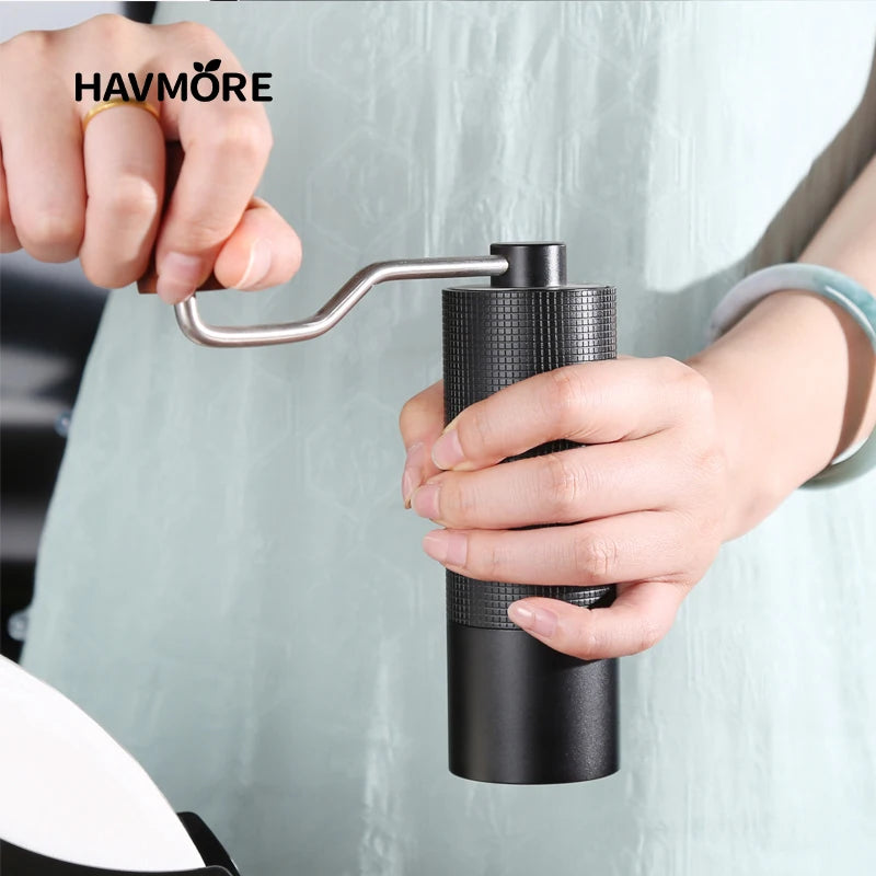 Manual Coffee Grinder Metal Burr Portable Hand Grinder