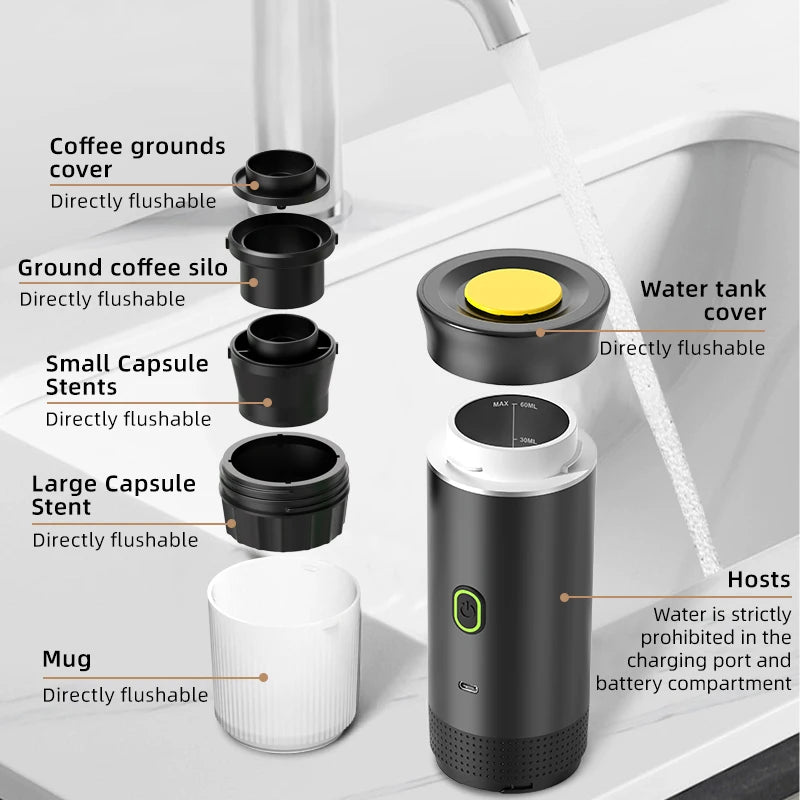 Portable Wireless Espresso Machine Travel Coffee Maker