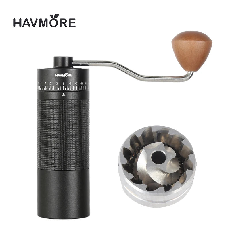 Manual Coffee Grinder Metal Burr Portable Hand Grinder