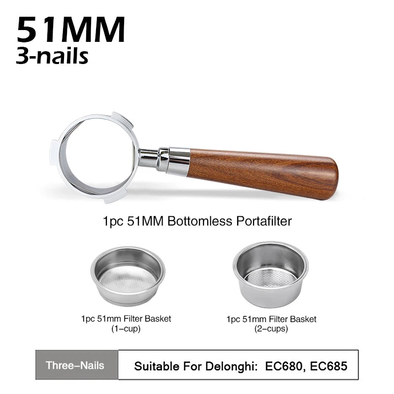 Bottomless Portafilter 51mm For Delonghi Espresso