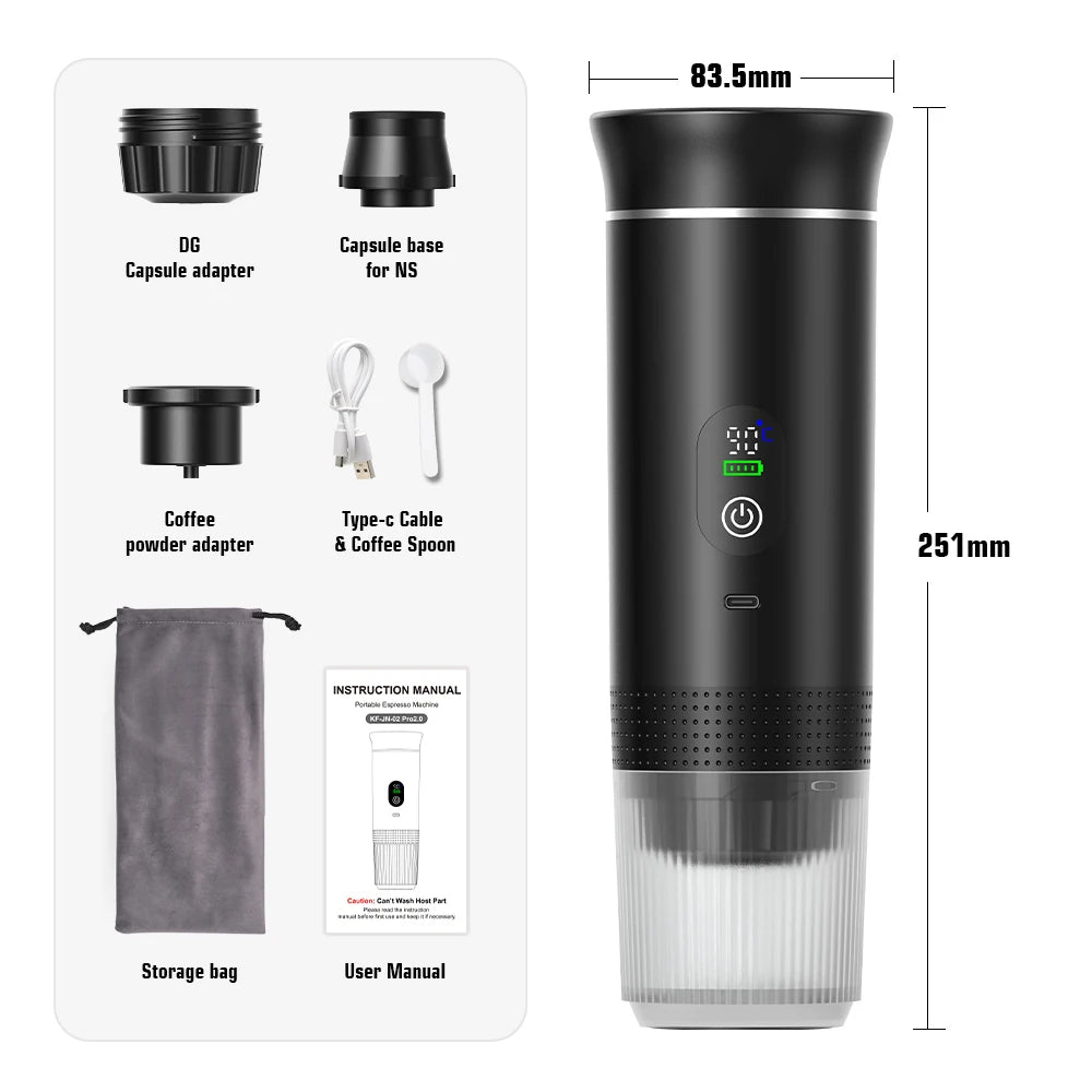 Portable Wireless Espresso Machine Travel Coffee Maker