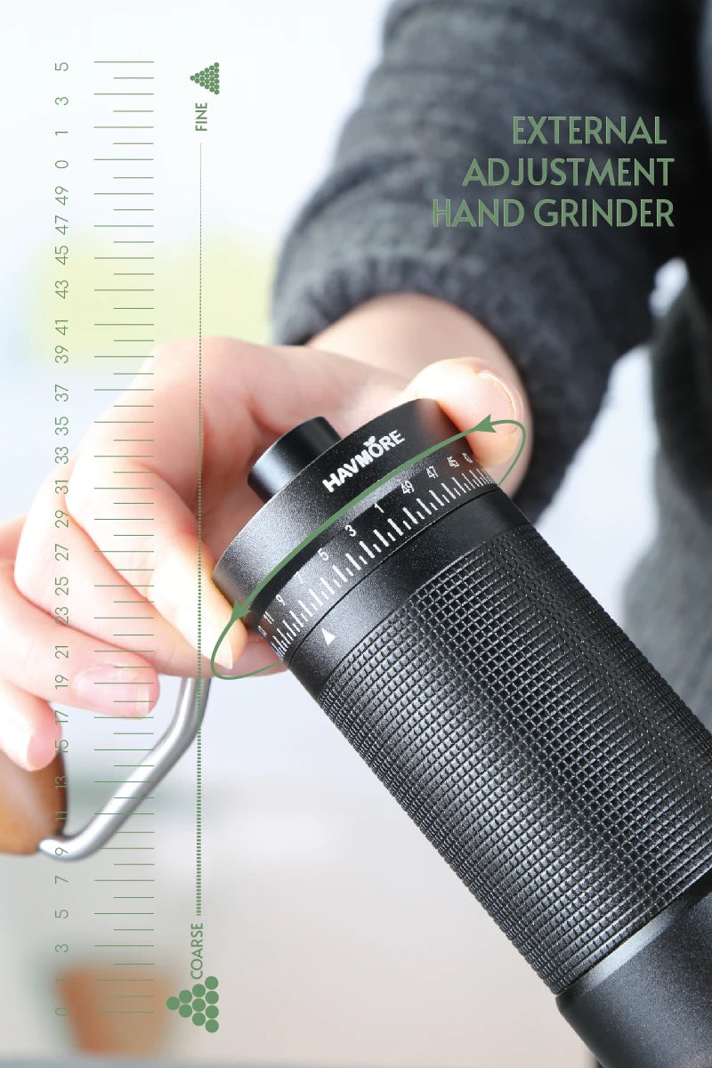 Manual Coffee Grinder Metal Burr Portable Hand Grinder