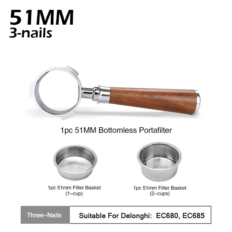 Bottomless Portafilter 51mm For Delonghi Espresso