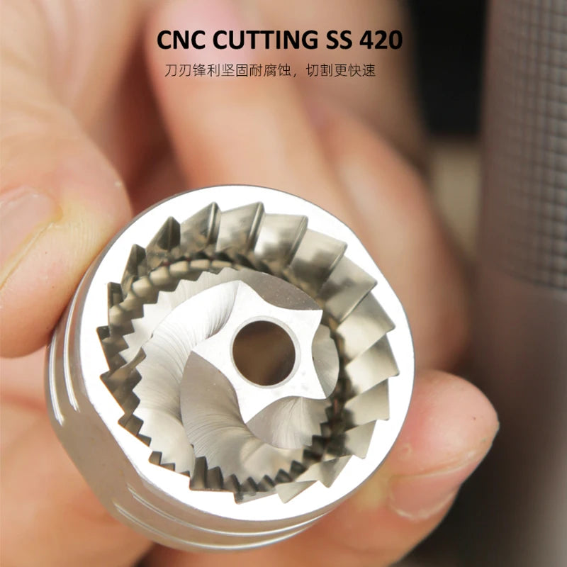 Manual Coffee Grinder Metal Burr Portable Hand Grinder