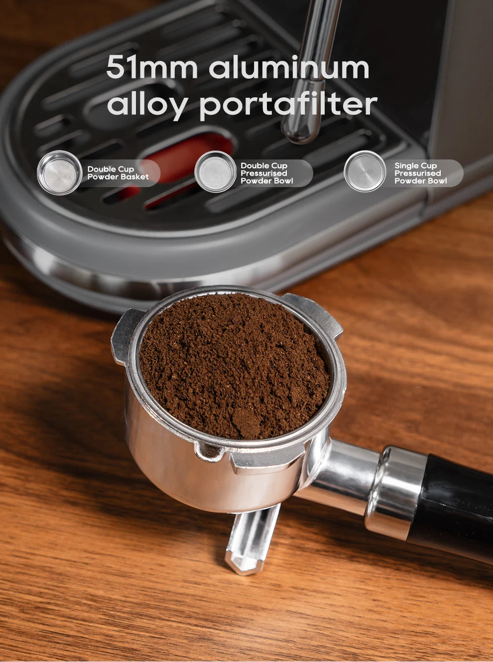 HiBREW 20Bar Semi Auto Espresso Machine Slim Maker