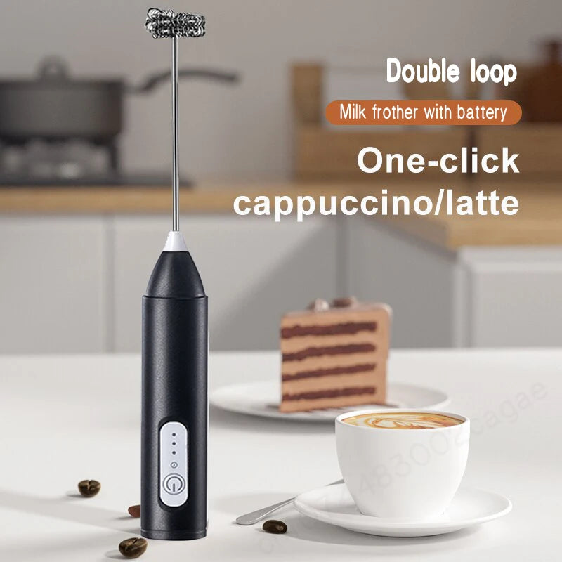 Electric Milk Frother Egg Beater USB 3 Speed Foam Maker