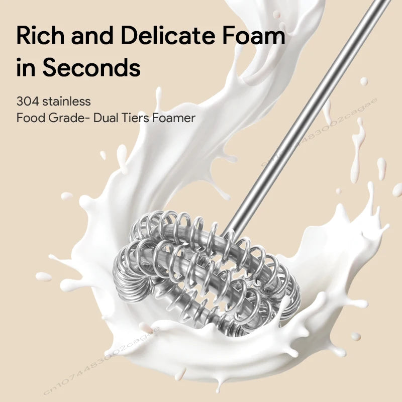 Electric Milk Frother Egg Beater USB 3 Speed Foam Maker