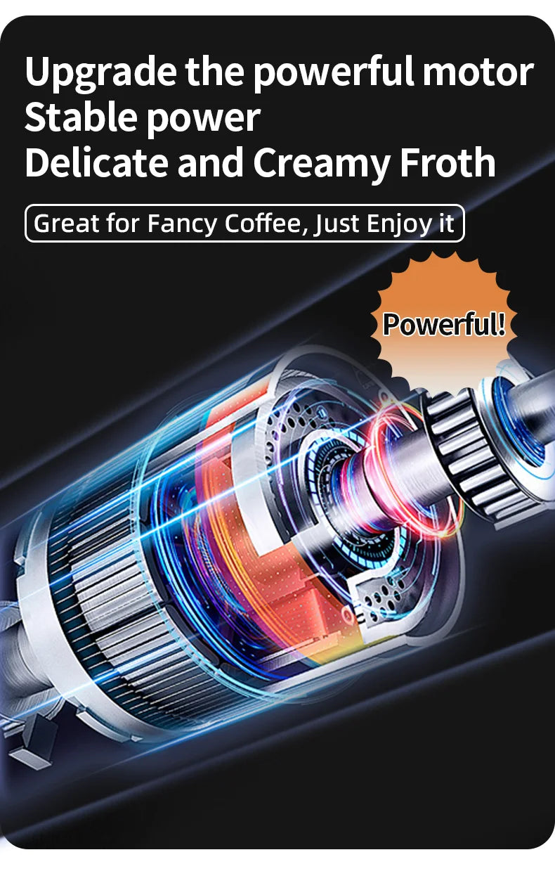 Electric Milk Frother Egg Beater USB 3 Speed Foam Maker