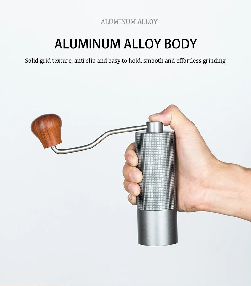 Manual Coffee Grinder Metal Burr Portable Hand Grinder