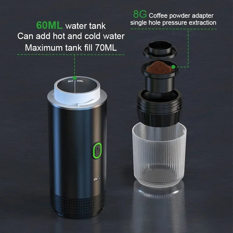 Portable Wireless Espresso Machine Travel Coffee Maker