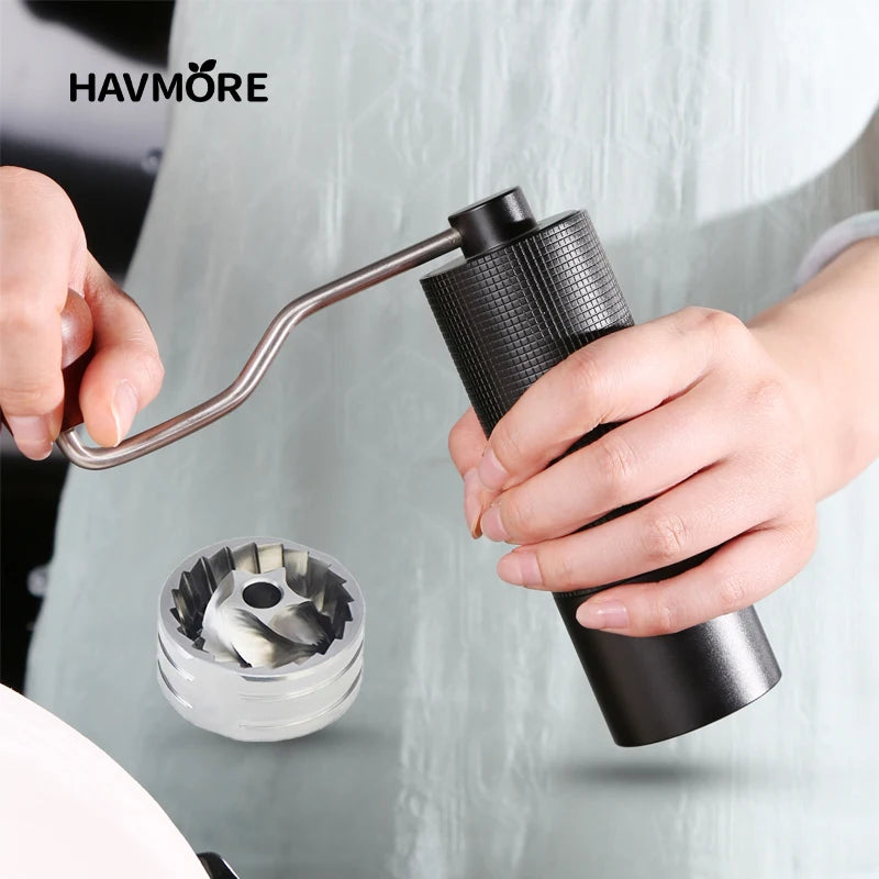 Manual Coffee Grinder Metal Burr Portable Hand Grinder