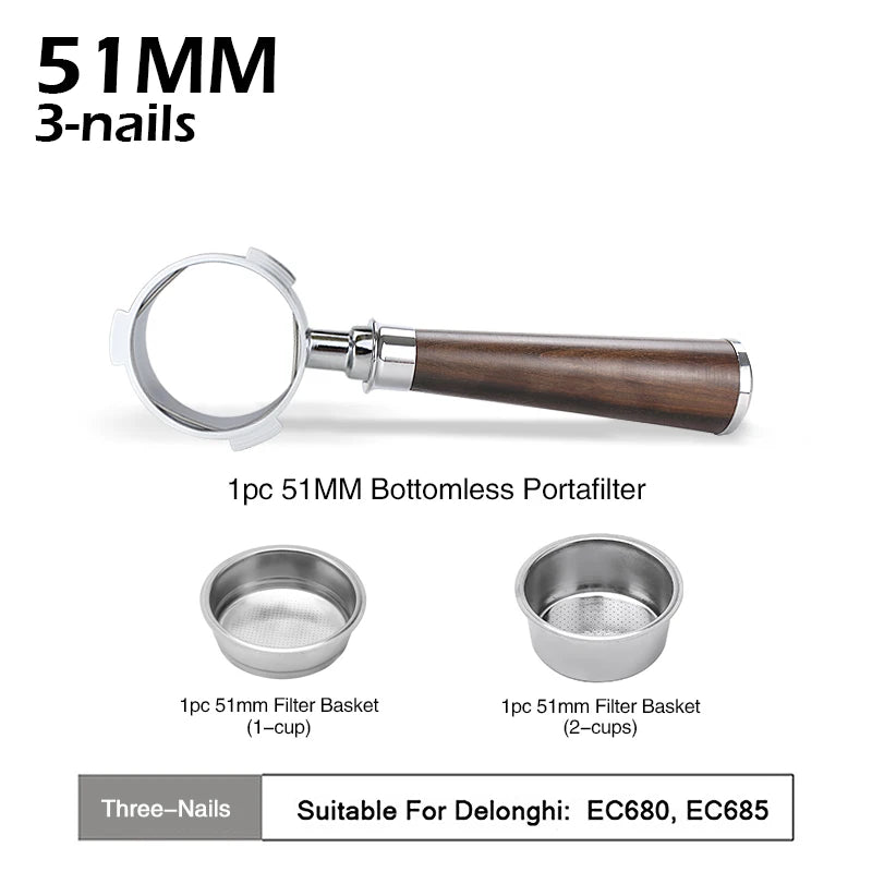 Bottomless Portafilter 51mm For Delonghi Espresso