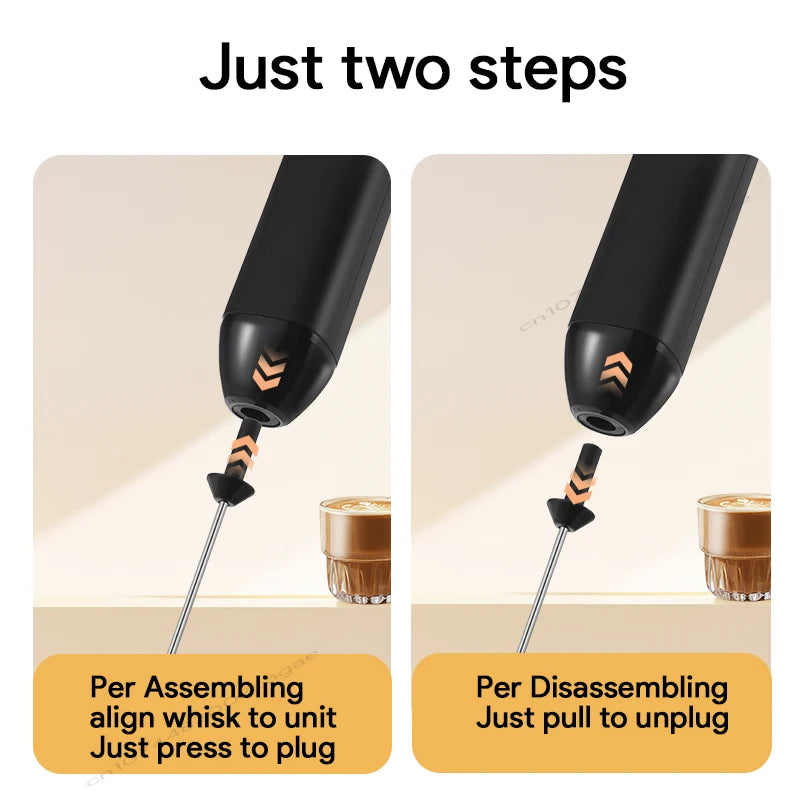 Electric Milk Frother Egg Beater USB 3 Speed Foam Maker