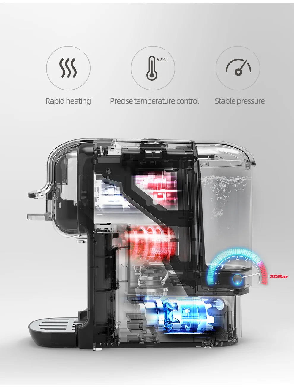 HiBREW 5in1 Capsule Coffee Machine 20Bar Hot Cold