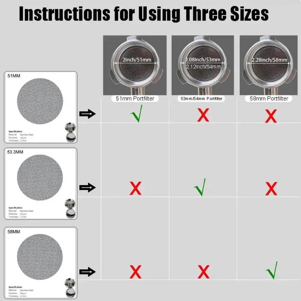 Stainless Steel Espresso Filter Screen Reusable Disk