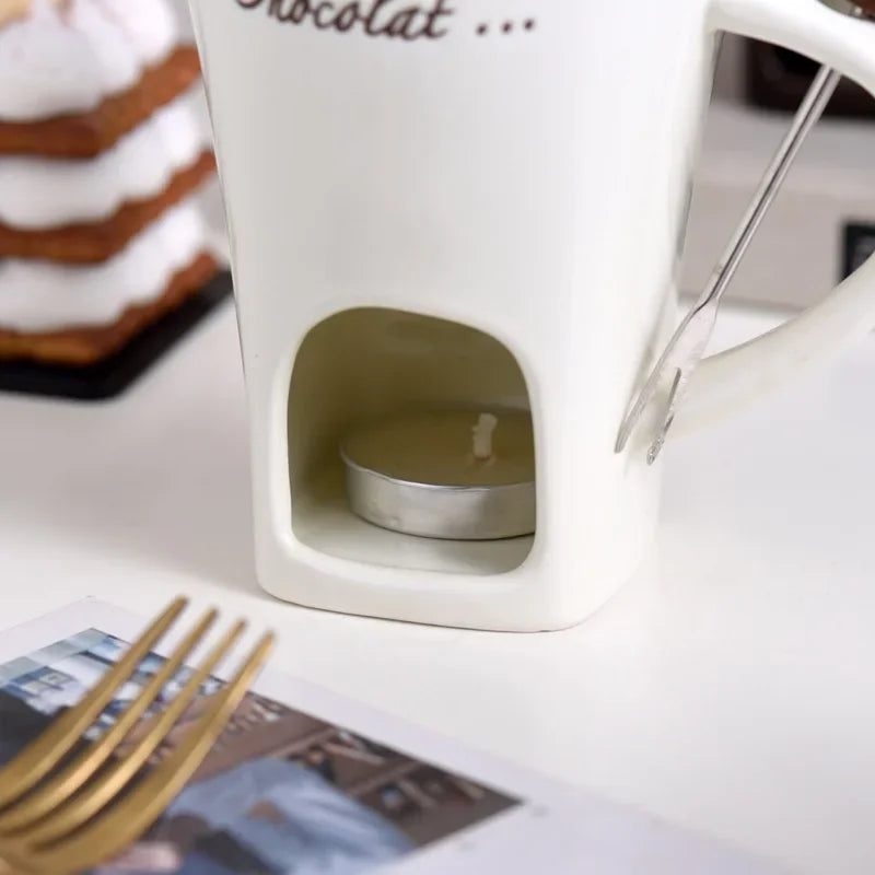 130ML Ceramic Heating Mug Chocolate Cheese Melt Cup