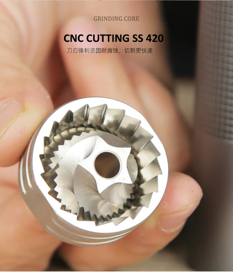Manual Coffee Grinder Metal Burr Portable Hand Grinder