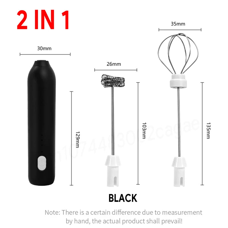 Electric Milk Frother Egg Beater USB 3 Speed Foam Maker