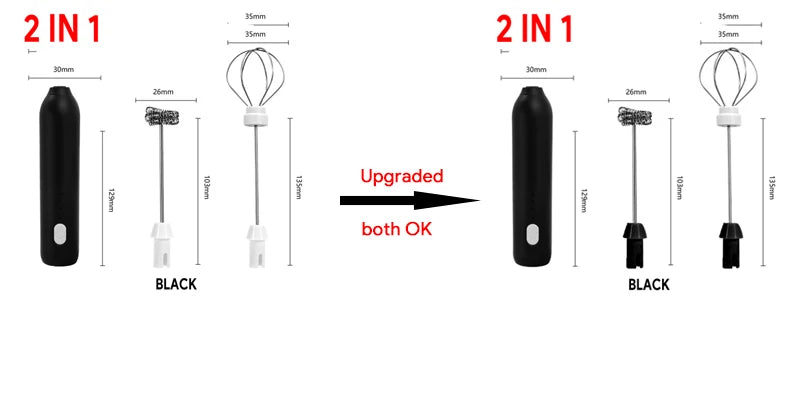 Electric Milk Frother Egg Beater USB 3 Speed Foam Maker