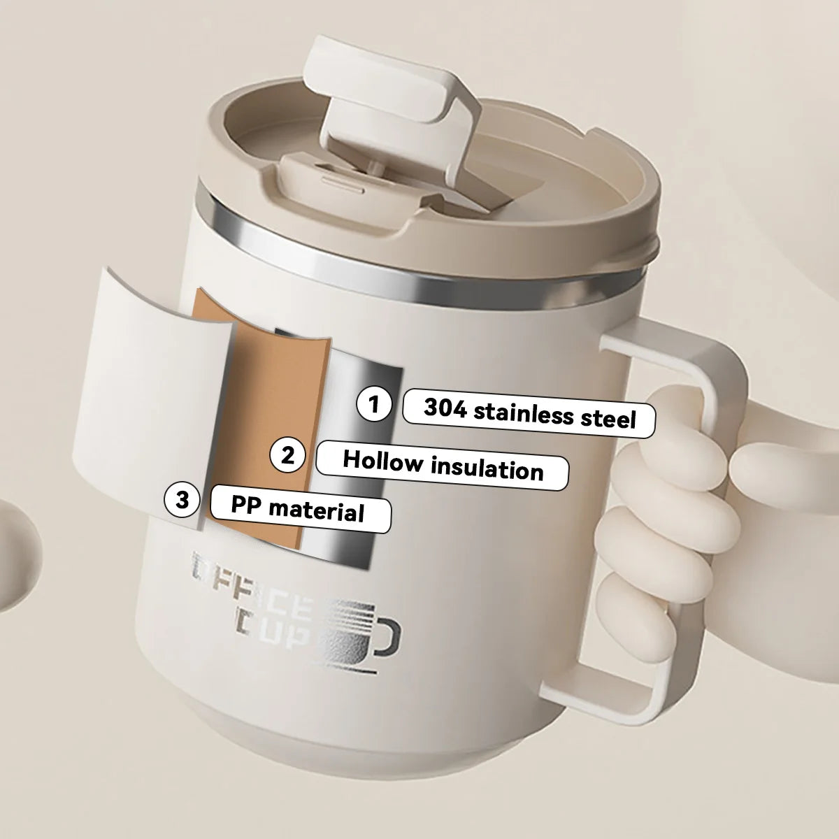 Double Wall Stainless Steel Coffee Mug Leakproof Cup